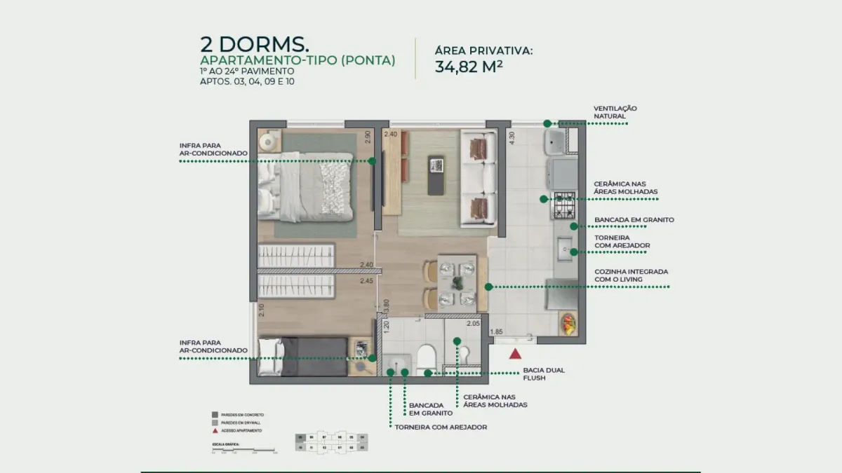 Mirante jardim das esmeraldas construtora direcional 41 metr
