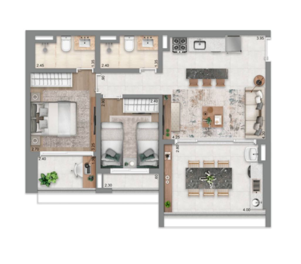 Escape eden construtora cyrela construção 74 metros 02 dormi