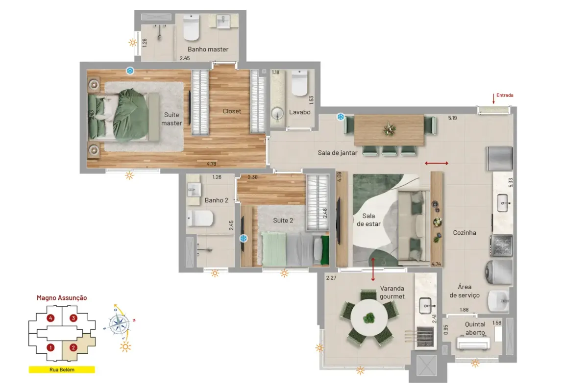 Magno assunção patriani construção 72 metros 02 suítes lavab