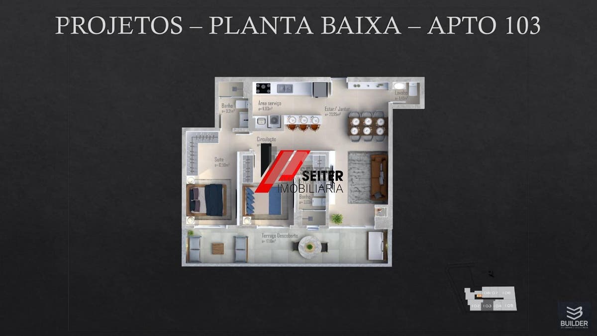 Apartamento de 2 dormitórios a venda no bairro Trindade