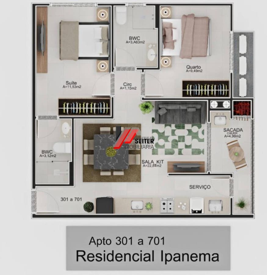 Apartamento 2 quartos a venda na carvoeira