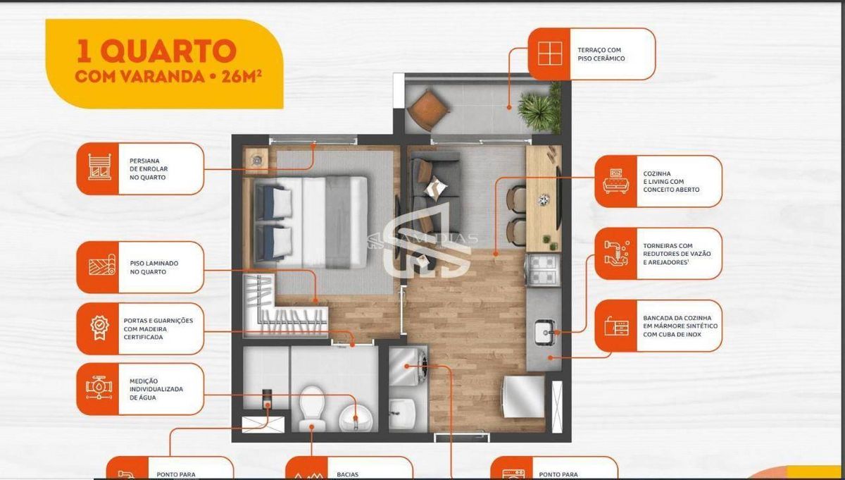Apartamento, 1 quarto, 27 m² - Foto 18