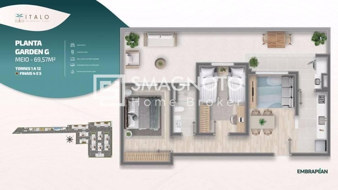 Apartamento com 2 dormitórios à venda, 49 m² por R$ 250.000,00 - Jardim Abaeté - Piracicaba/SP