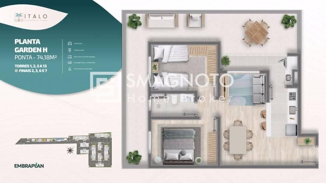 Apartamento com 2 dormitórios à venda, 49 m² por R$ 250.000,00 - Jardim Abaeté - Piracicaba/SP