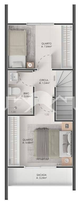 Sobrado, 2 quartos, 61 m² - Foto 14