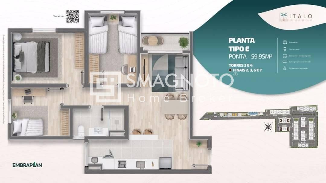 Apartamento com 2 dormitórios à venda, 49 m² por R$ 250.000,00 - Jardim Abaeté - Piracicaba/SP