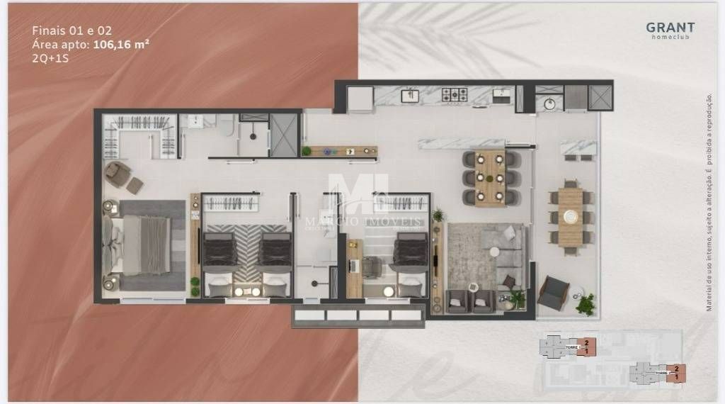 Apartamento 3 Quartos 106m² Tabuleiro Barra Velha com Frente Mar