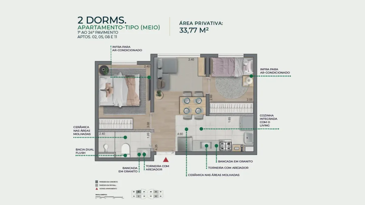 Mirante jardim das esmeraldas construtora direcional 34 metr