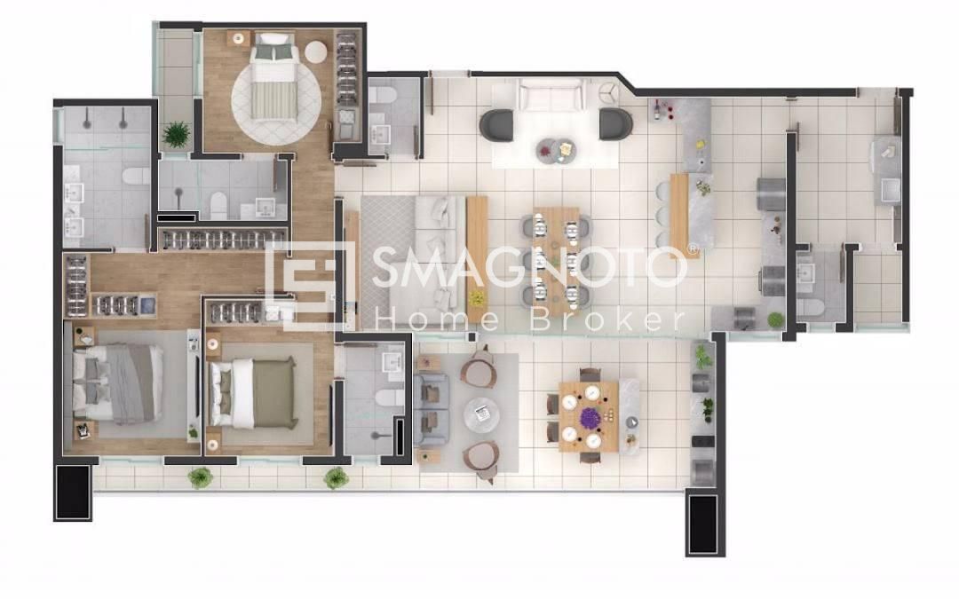 Apartamento com 3 dormitórios à venda, 170 m² por R$ 1.774.605,00 - Jardim Elite - Piracicaba/SP