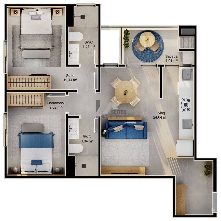 Apartamento a Venda com 2 Dormitórios Sendo 1 Suíte Jardim Cacupé
