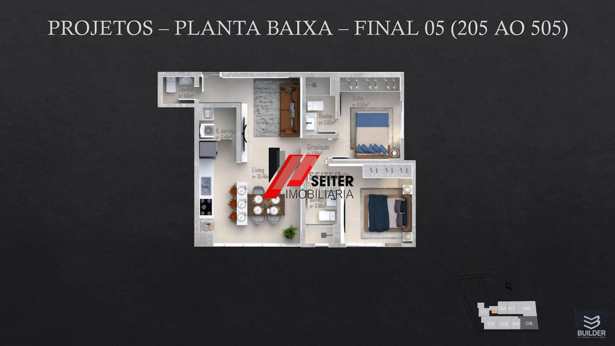 Apartamento de 2 dormitórios a venda no bairro Trindade
