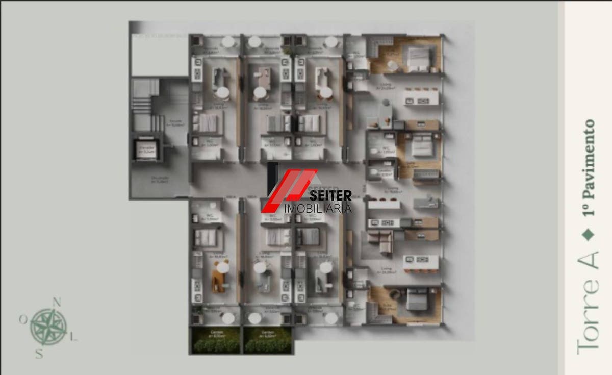 Apartamento tipo Studio com área privativa de 30m2 em Santo Antônio de Lisboa para venda