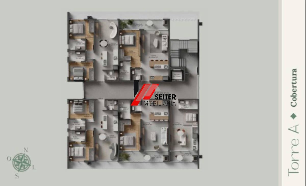 Apartamento 1 suíte mais lavabo com área privativa de 61,02m2 em Santo Antônio de Lisboa para venda