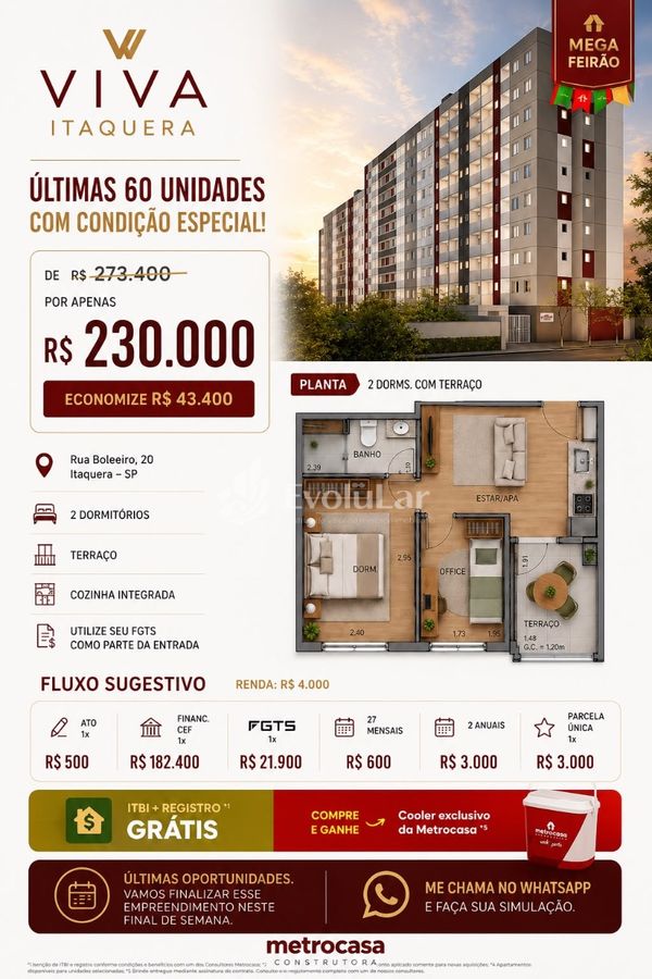 Apartamento com 1 quarto, Itaquera - São Paulo