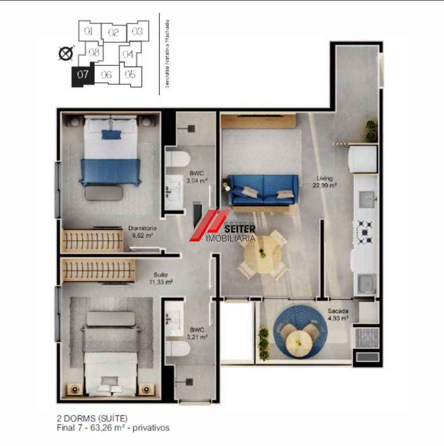 Apartamento a venda com 2 dormitórios sendo 1 suíte no Jardim Cacupé