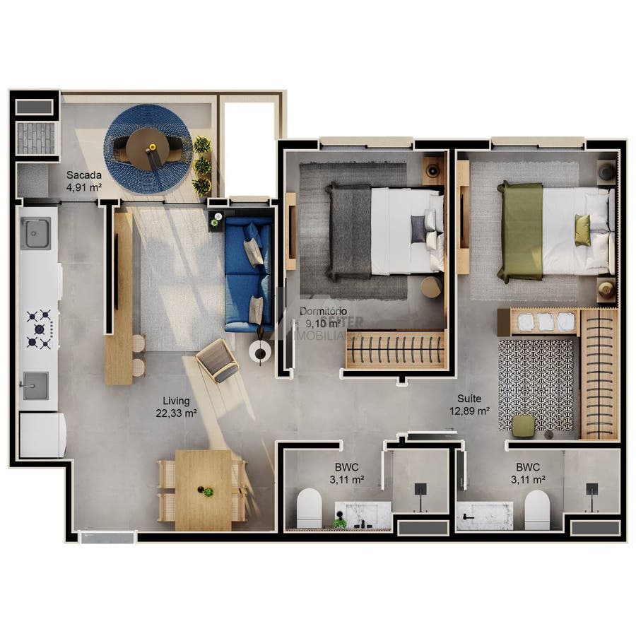 Apartamento a Venda com 2 Dormitórios Sendo 1 Suíte Jardim Cacupé