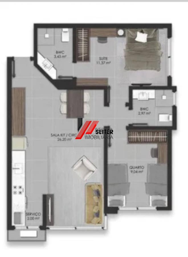 Apartamento de dois dormitórios com suite à venda na Carvoeira em Florianópolis