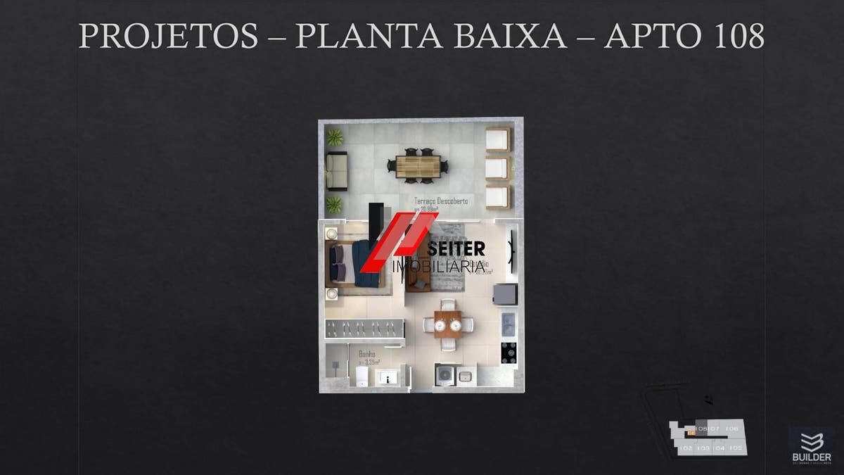 Apartamento de 2 dormitórios a venda no bairro Trindade