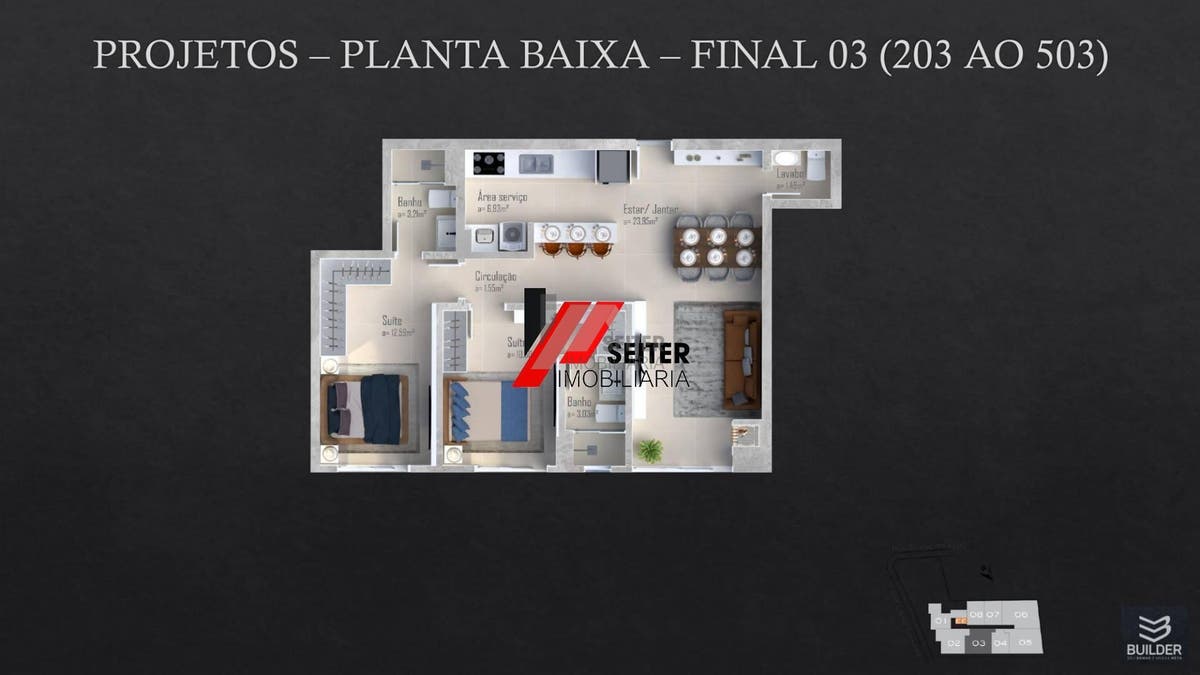 Apartamento de 2 dormitórios a venda no bairro Trindade