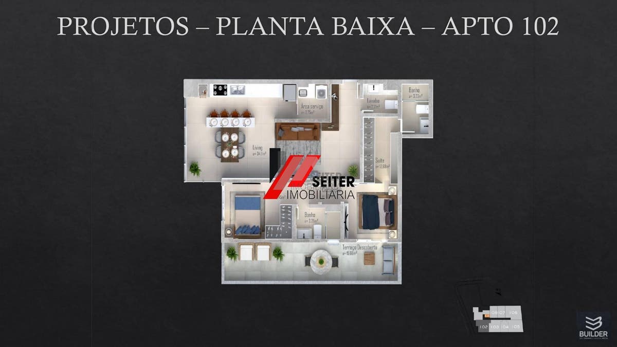 Apartamento de 2 dormitórios a venda no bairro Trindade
