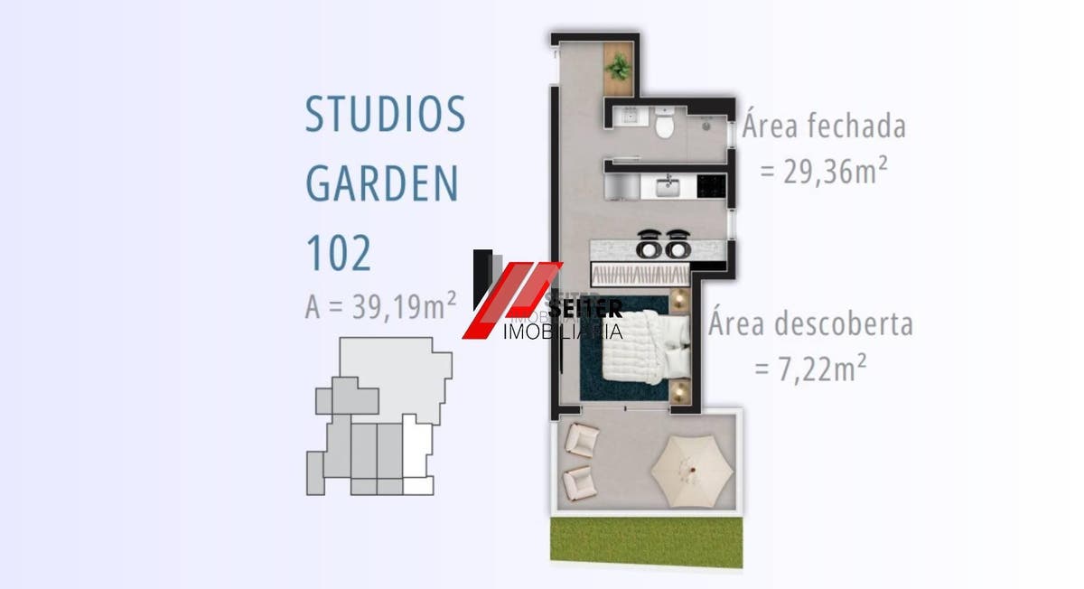 Studio Garden com Área Privativa 600M da Ufsc Smart 1 Trindade