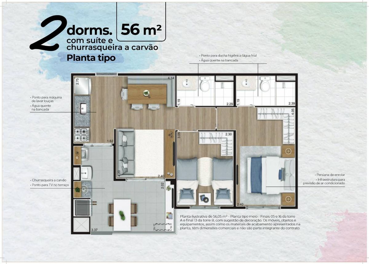 Go lapa construtora econ construção 56 metros 02 dormitórios