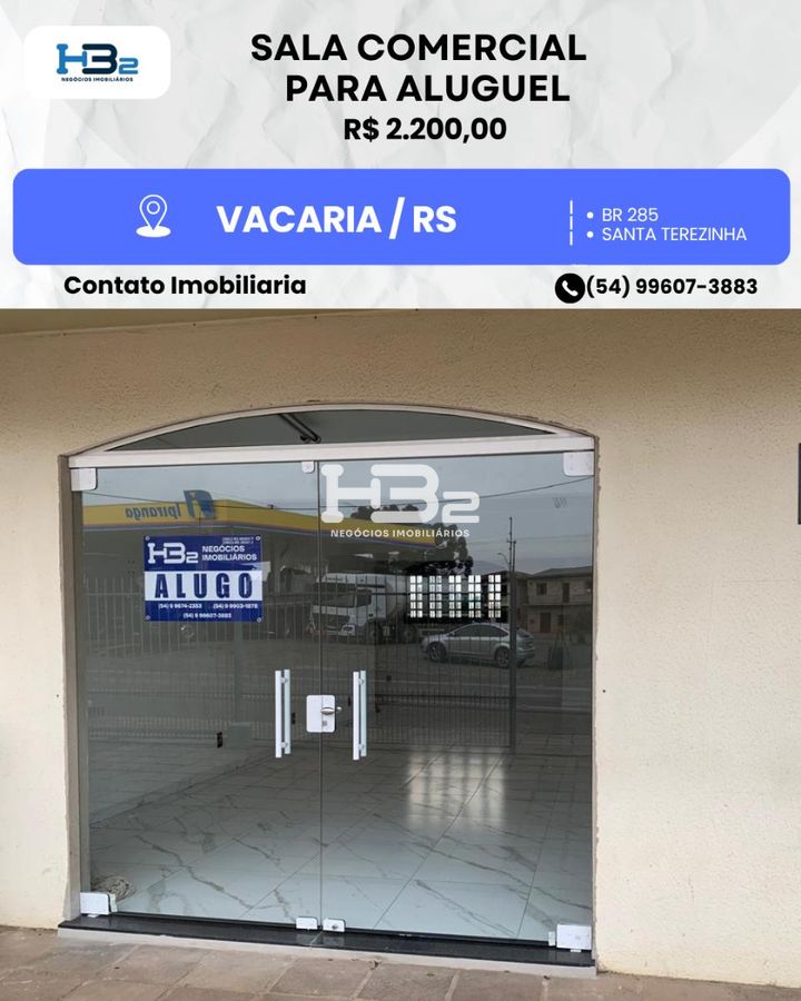 Sala comercial para locação - br285 santa terezinha