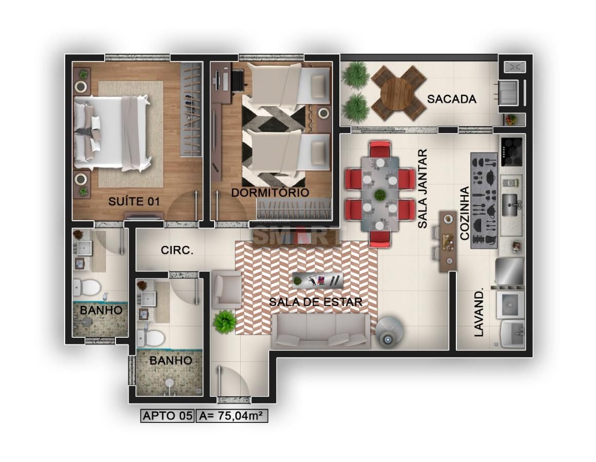 Apartamento no Jaraguá Esquerdo Residencial São Tomás