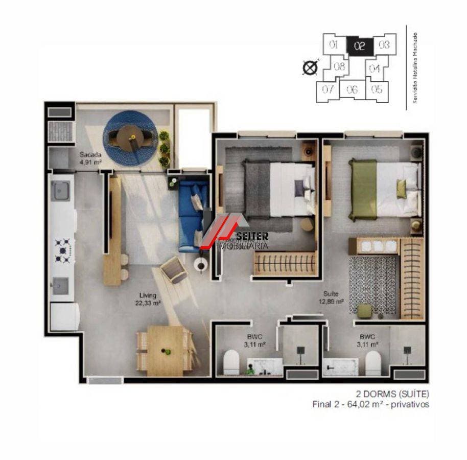 Apartamento a Venda com 2 Dormitórios Sendo 1 Suíte Jardim Cacupé