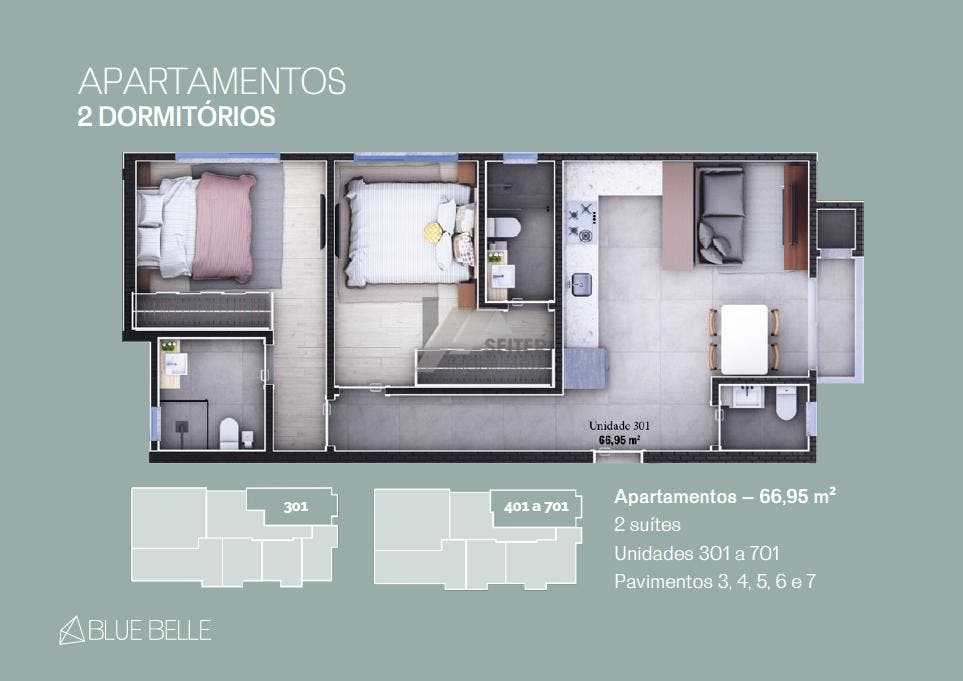 Apartamento com 2 dormitorios sendo 2 suites a venda na praia nos ingleses