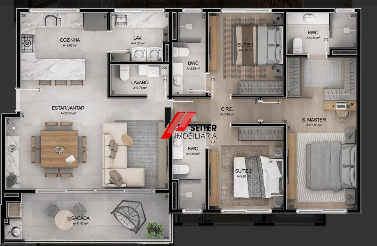 Apartamento 3 suítes no Cacupé em frente ao mar