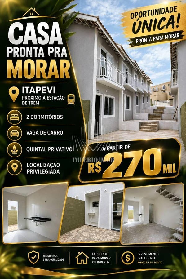VISTA ALEGRE - CASAS EM ITAPEVI - Casa Geminada em Chácara Vista Alegre, Cotia - à venda - IMPERIO IMOB