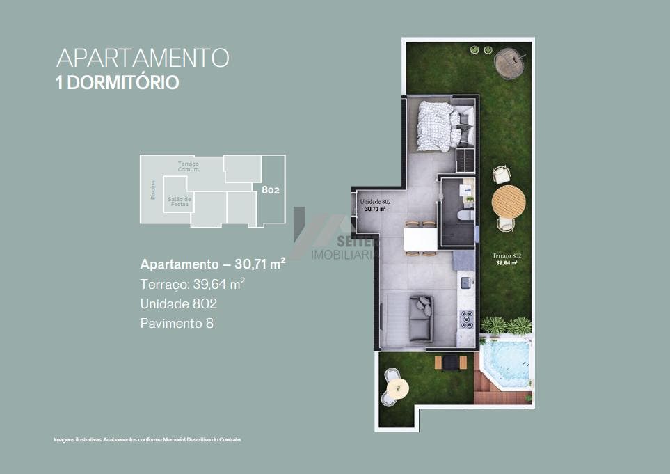 Studio com Terraço para Venda na Praia dos Ingleses