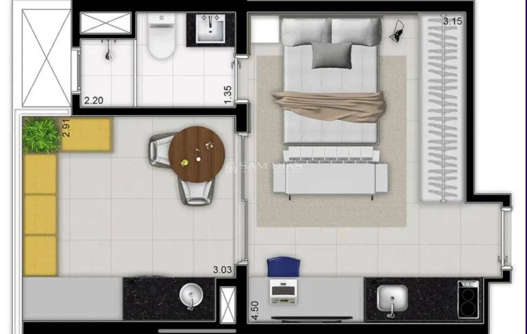 Flat/Apart Hotel, 1 quarto, 33 m² - Foto 9