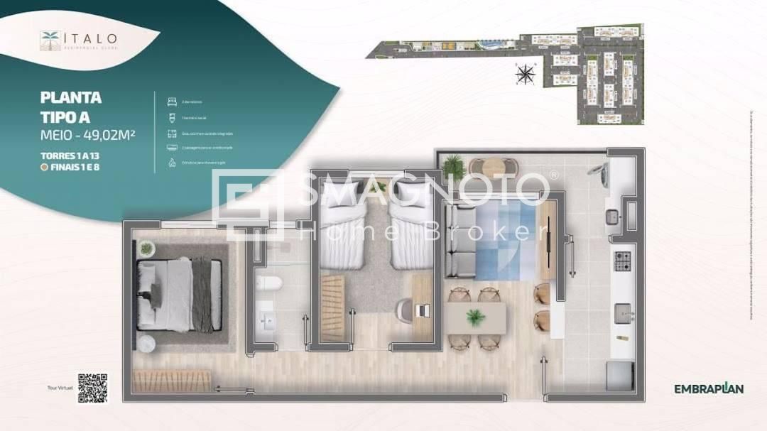 Apartamento com 2 dormitórios à venda, 49 m² por R$ 250.000,00 - Jardim Abaeté - Piracicaba/SP