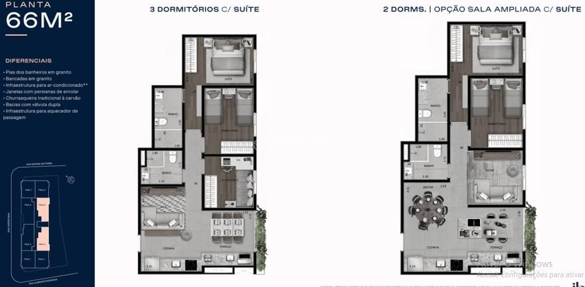 Apartamento, 3 quartos, 66 m² - Foto 2