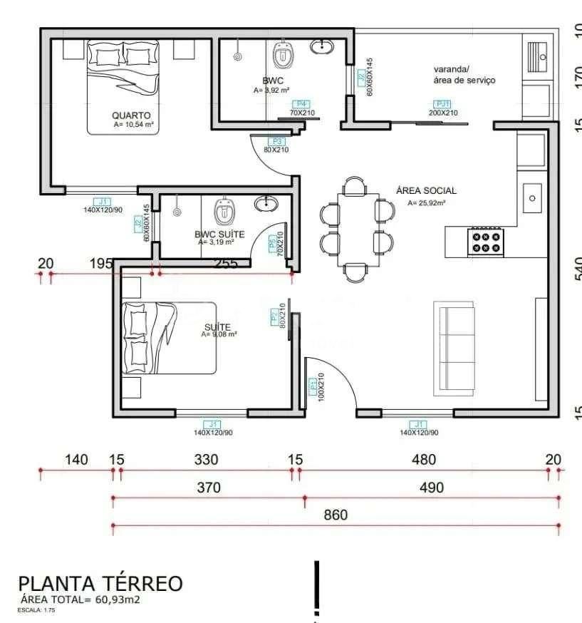 Casa, 1 quarto, 61 m² - Foto 19