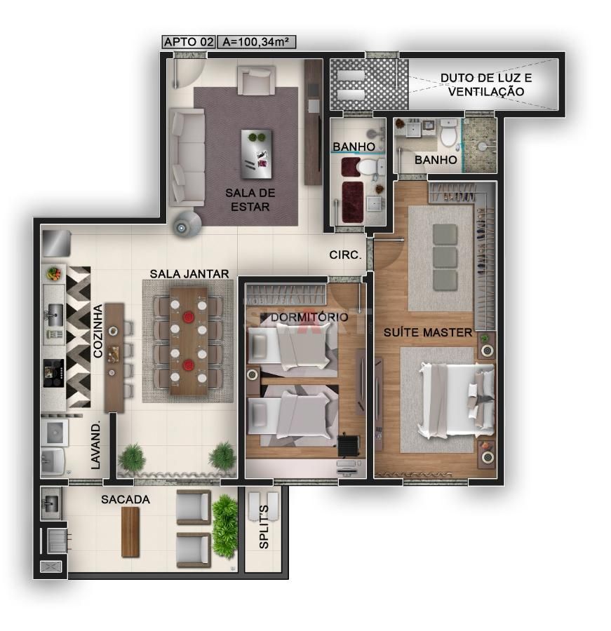 Apartamento no Jaraguá Esquerdo Residencial São Tomás