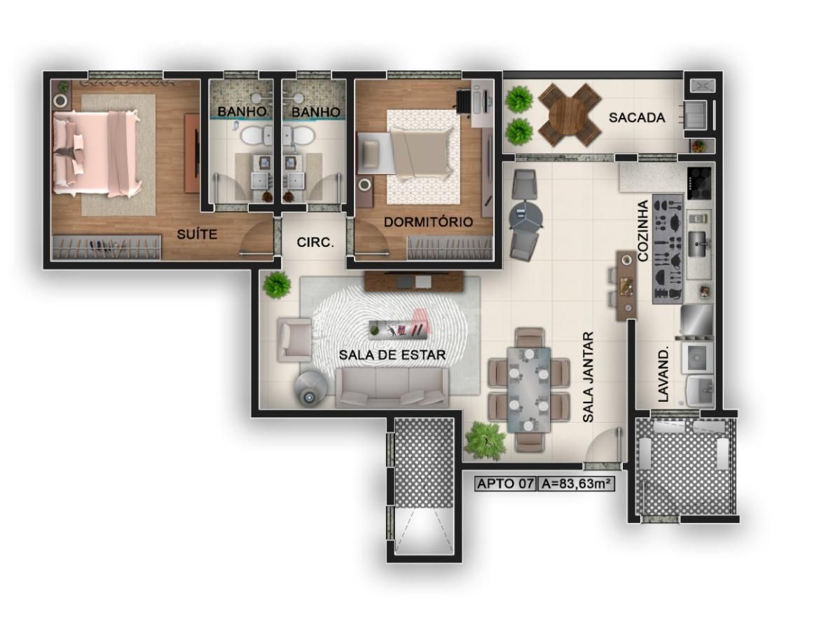 Apartamento no Jaraguá Esquerdo Residencial São Tomás