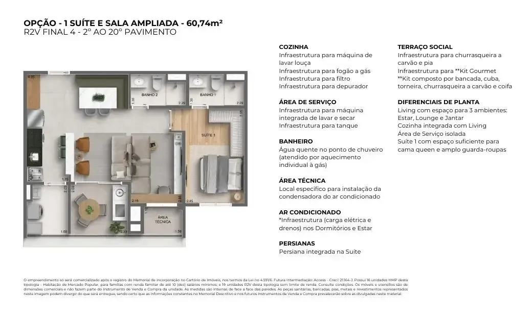 Autoria mac construtora mac construção 60 metros 02 dormitór