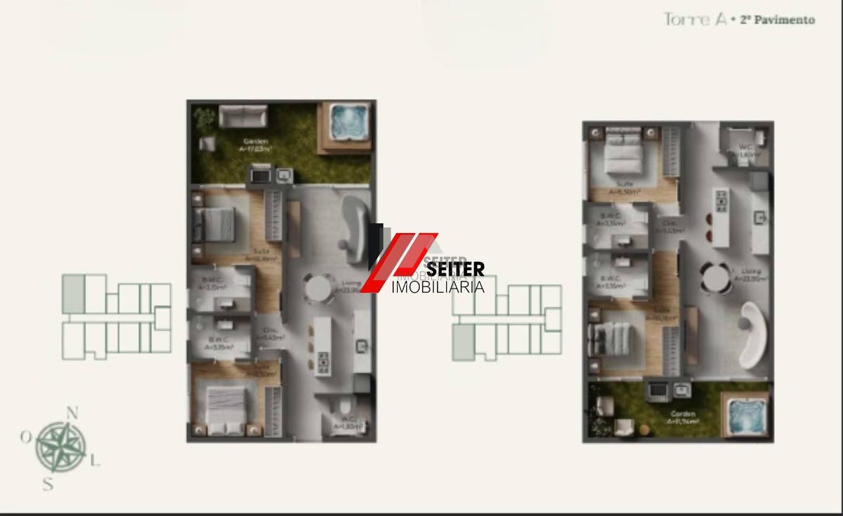 Apartamento tipo Studio com área privativa de 30m2 em Santo Antônio de Lisboa para venda