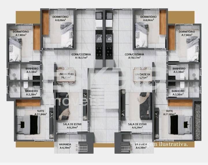 Apartamento Com 01 Suíte + 02 Quartos Três Rios Do Norte - Jaraguá Do Sul