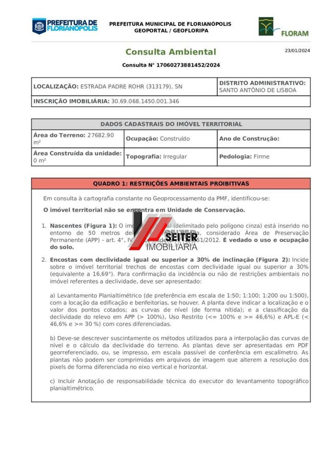Terreno estratégico 27.886 m² em Santo Antônio de Lisboa, estudo técnico e potencial de regularização