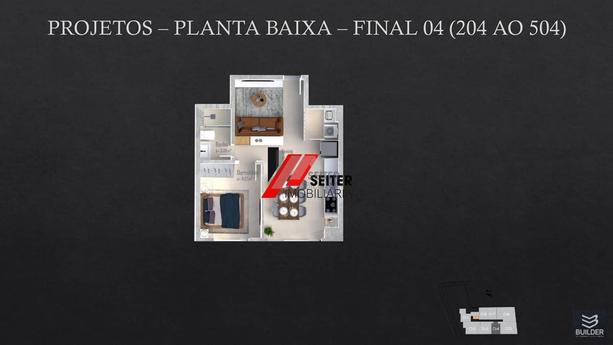 Apartamento de 2 dormitórios a venda no bairro Trindade