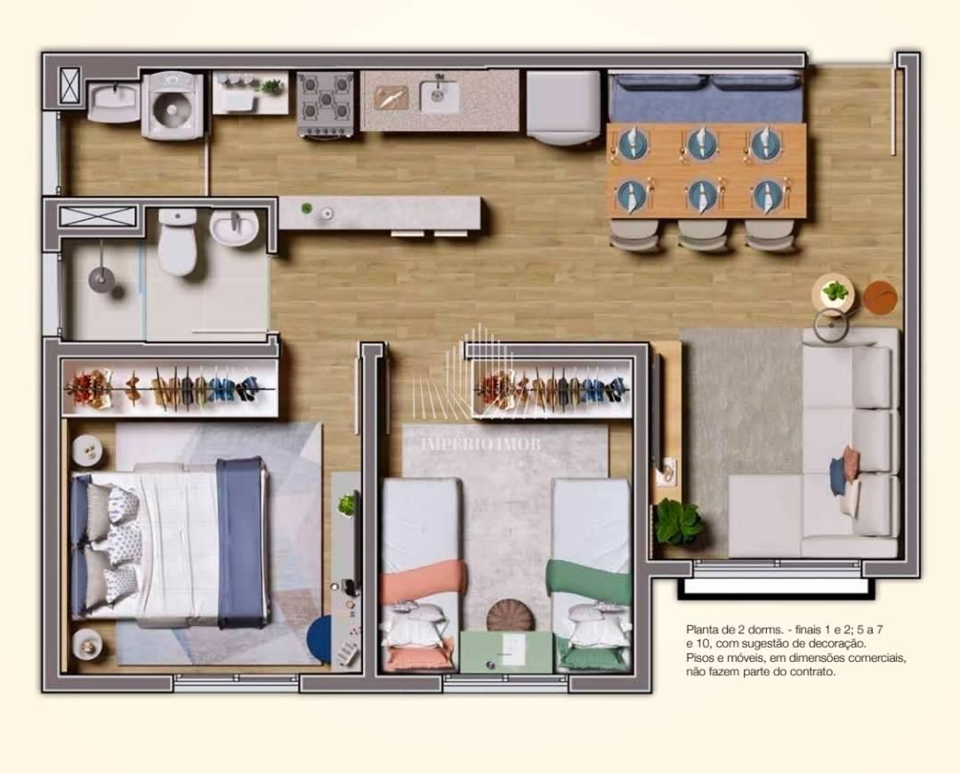 Seletto 2 DORMITÓRIOS - Apartamento em Vargem Grande Paulista - à venda - IMPERIO IMOB