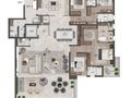 Planta 05 - 4 suítes - living ampliado e terraço integrado 288 m² 