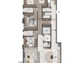 Planta 02 - 3 suítes - suítes ampliadas - living, cozinha e terraço integrados 248 m²