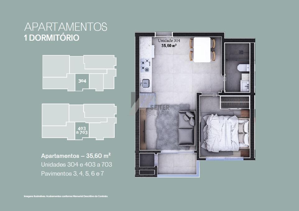 Apartamento com 1 dormitório para venda na Praia dos Ingleses