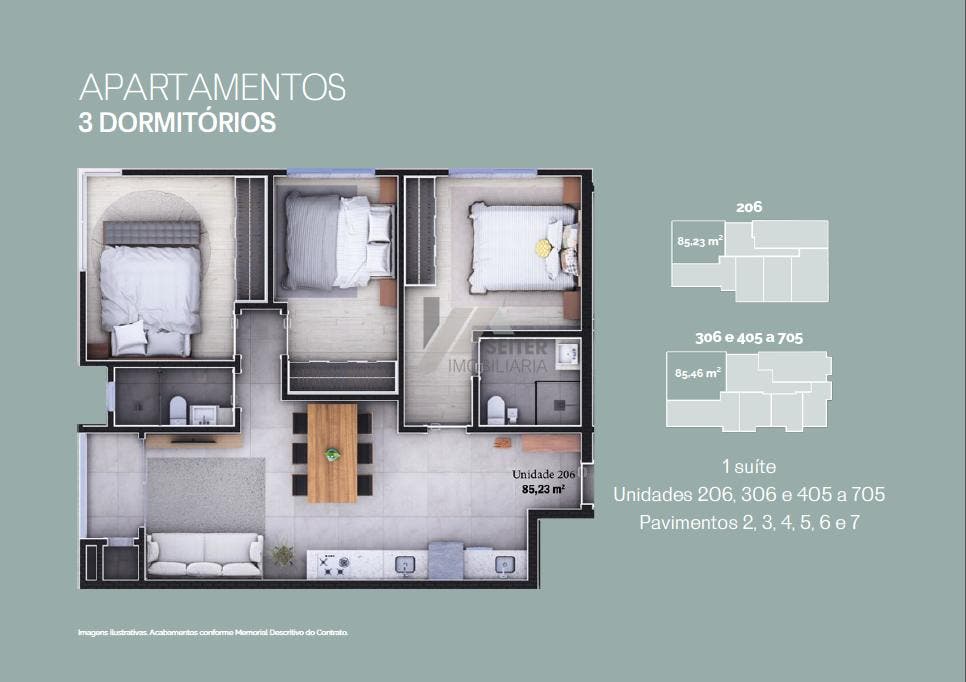 Apartamento a venda na Praia dos Ingleses com 3 dormitórios sendo uma suíte