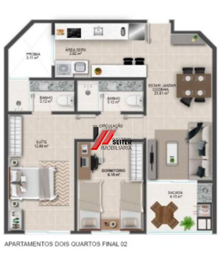 Apartamento Tipo Cobertura a Venda no Bairro Coqueiros em Florianópolis